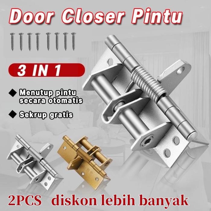 Jual 3 In 1 Engsel Penutup Pintu Otomatis /Door Closer Pintu /Metal 90 ...
