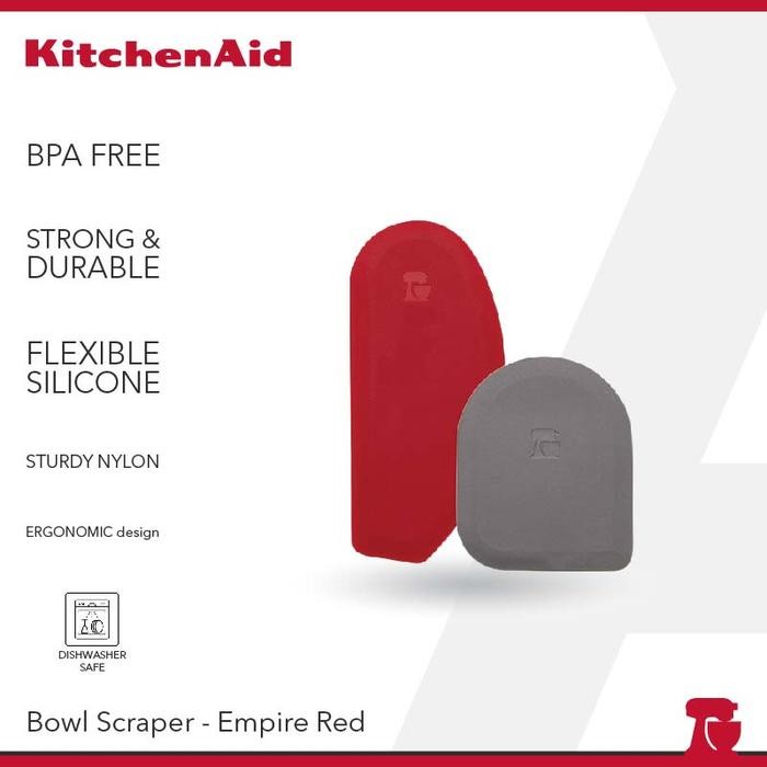 Jual KitchenAid Bowl Scrapers Set of 2 Red and Black | Shopee Indonesia