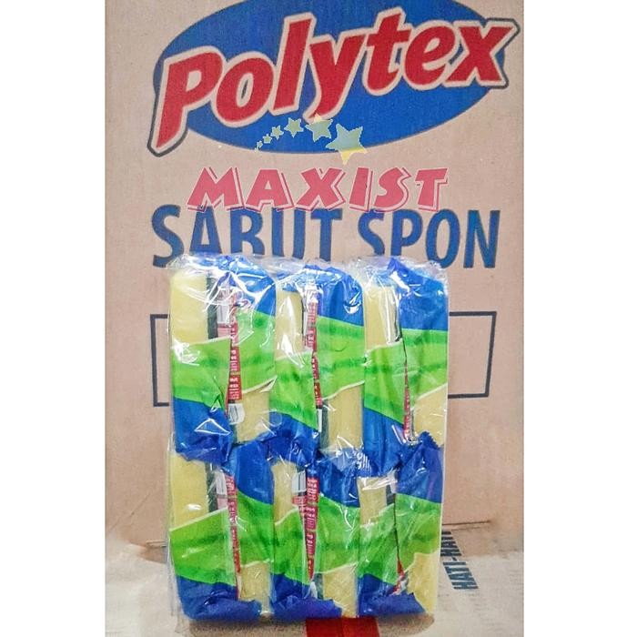 Jual jvat- [Lusinan] 1 Lusin Sabut Spon Polytex (12Pcs) Sponge Cuci ...