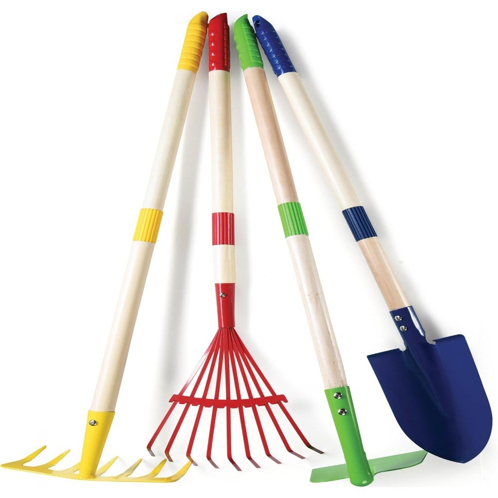 Jual Kid-Friendly Design Small Garden Rake Kit Hardwood Handle Fun Kids ...