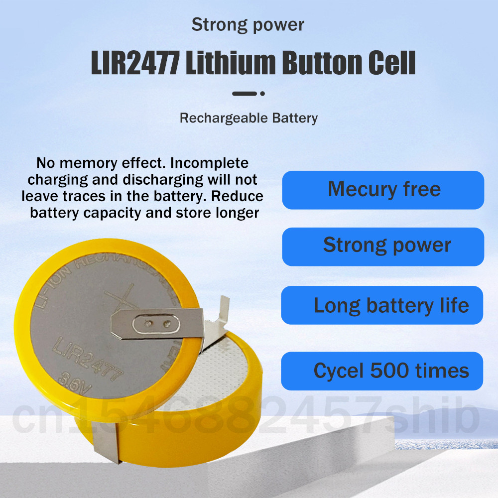 Jual 5-10pcs LIR2477 LIR 2477 3.6V Lithium Rechargeable Battery With 2 ...