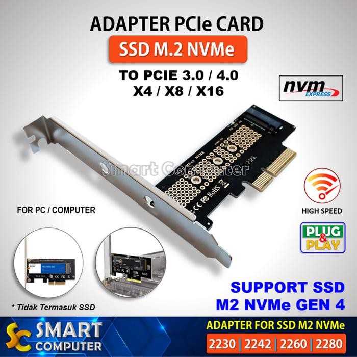 Jual Pilihan- Adapter Pcie To Ssd M.2 Nvme M2 Pci Express Card X4 X8 ...