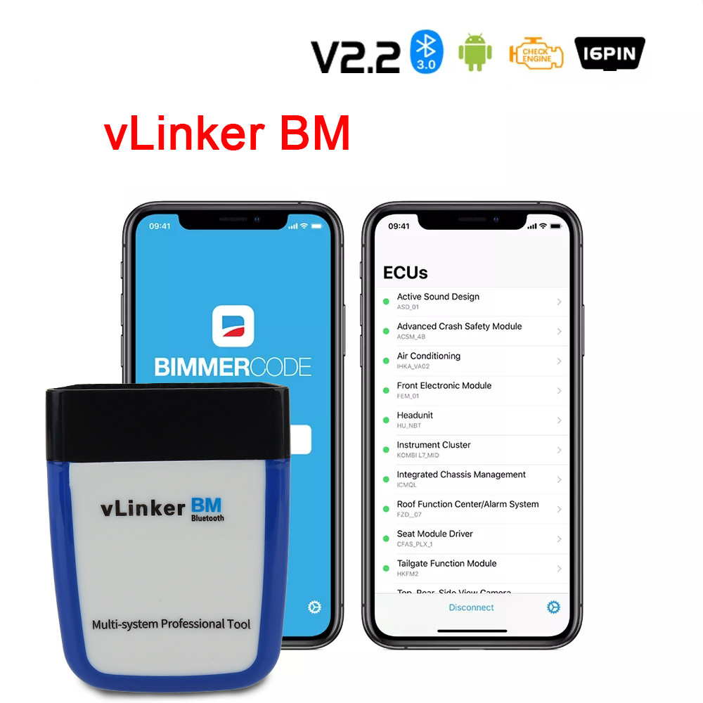 Jual Bluetooth 3.0 vLinker BM For BMW Bimmercode Car Diagnostic Tool ...