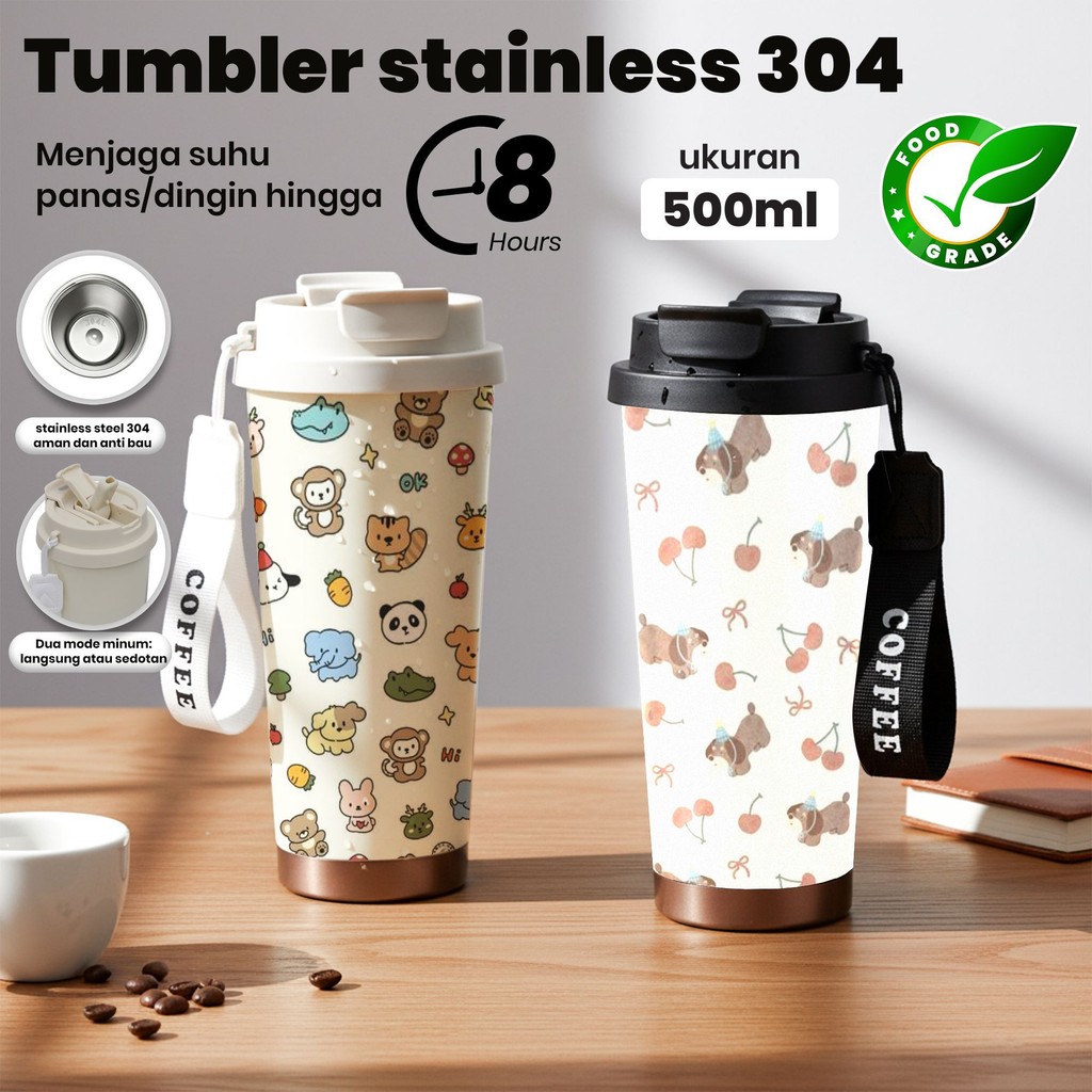 Jual Botol Minum Tumbler Stainless Steel 304 500ml Food Grade, Tahan ...