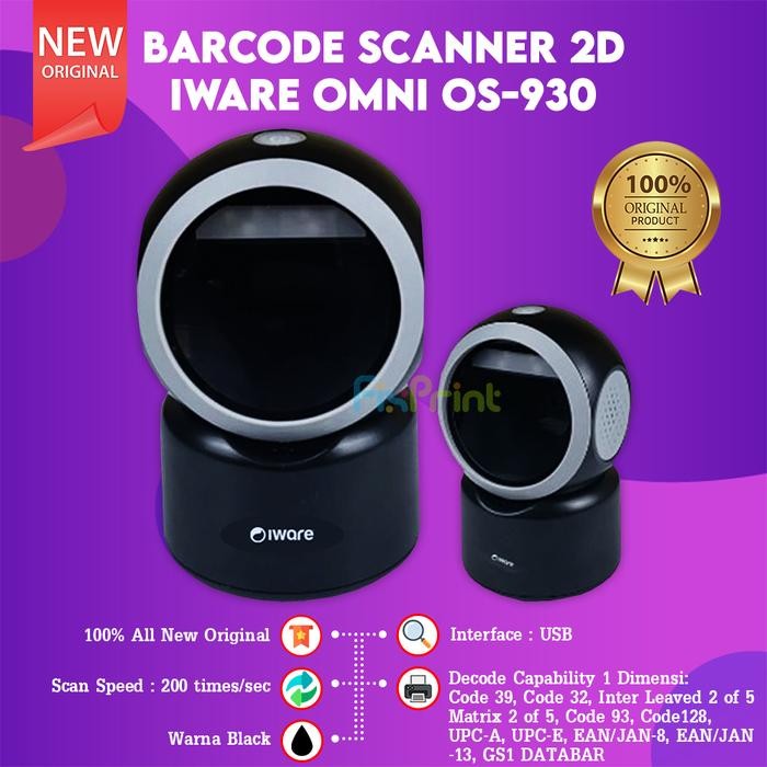 Jual Pilihan- Iware Barcode Scanner Os930 Omni Imager 2D Qr Code-E ...