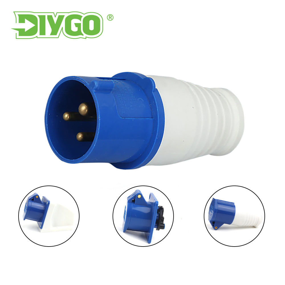 Jual NEW IP44 16A 3Pin 220-240V Waterproof Plug & Sockets Electric ...