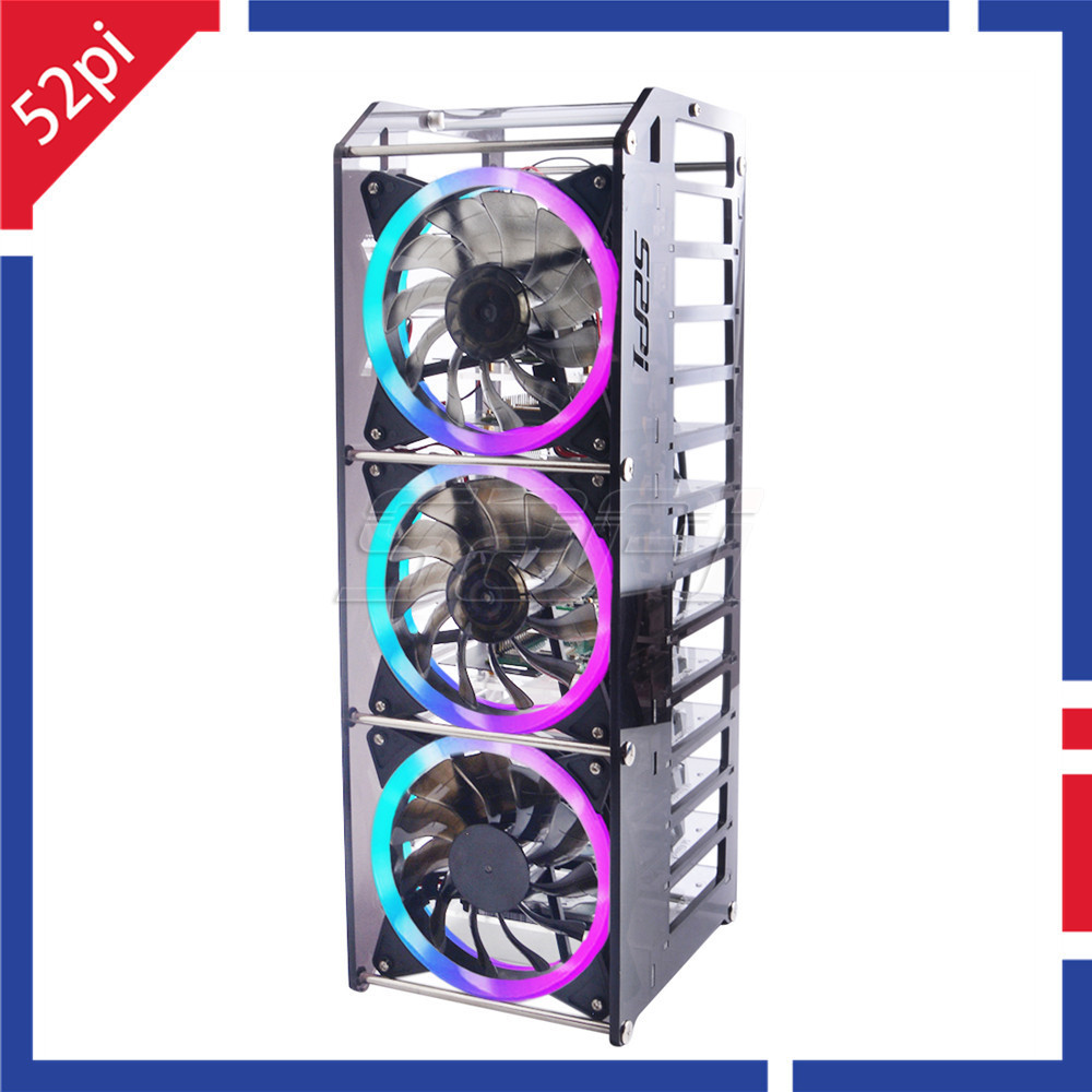 Jual PROMO 52Pi Rack Tower 12 Layer Acrylic Cluster Case Large Cooling ...