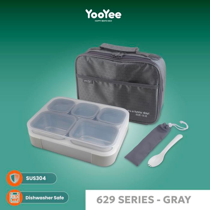 Jual Pilihan- Yooyee Kotak Makan Stainless 5 Sekat Set Dengan Tas 629 ...