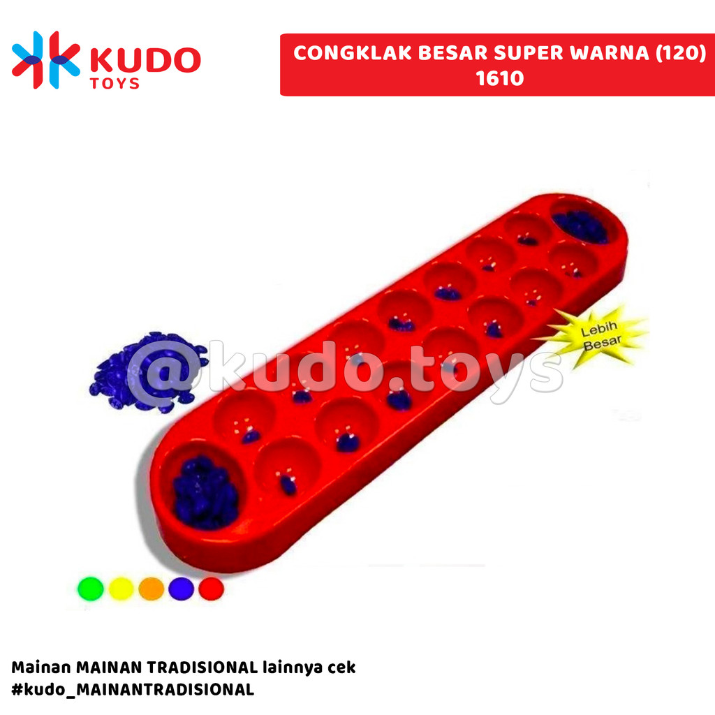 Jual Kudo Toys - Mainan Anak CONGKLAK BESAR SUPER WARNA (120)1610 ...