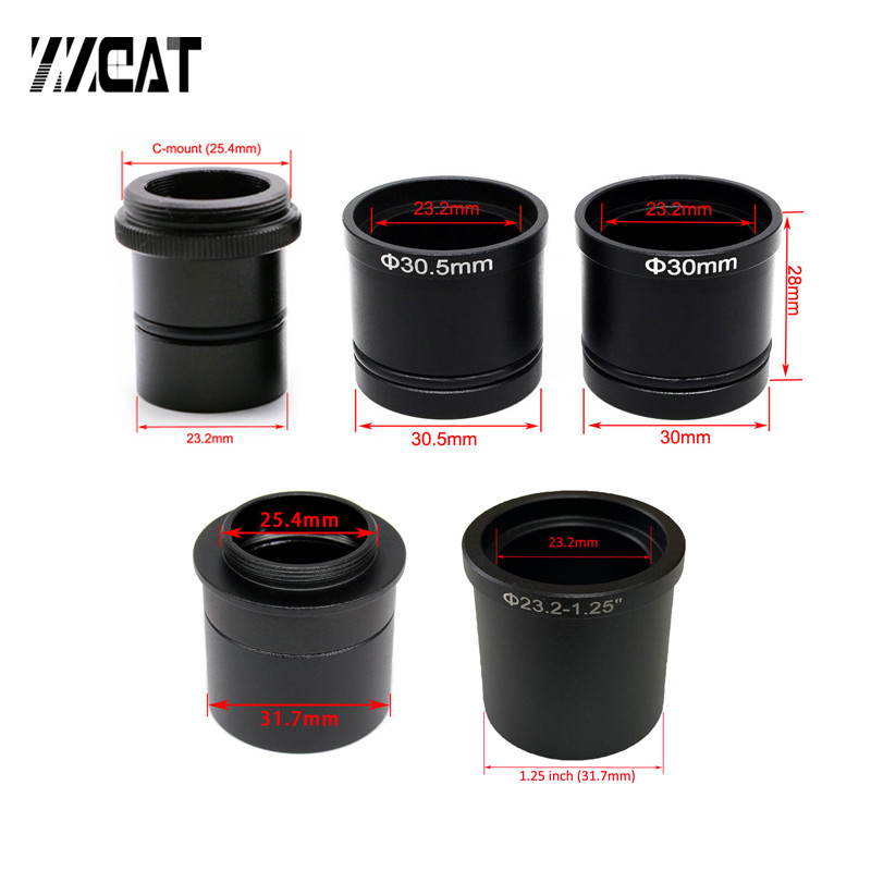 Jual Microscope Adapter Ring C-mount to 23.2mm 30mm 30.5mm 1.25 Inch to ...