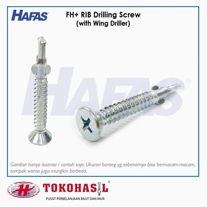Jual LncrMrt- Sekrup Fh+ Rib M4.8 X 40 - Putih (Drilling Screw With ...