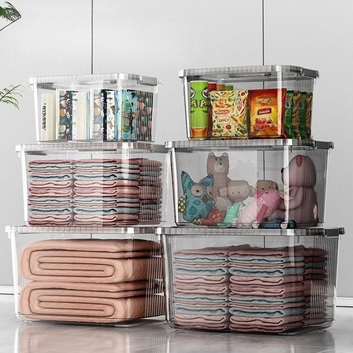 Jual New Box Penyimpanan Plastik Transparan Multifungsi Container Box ...