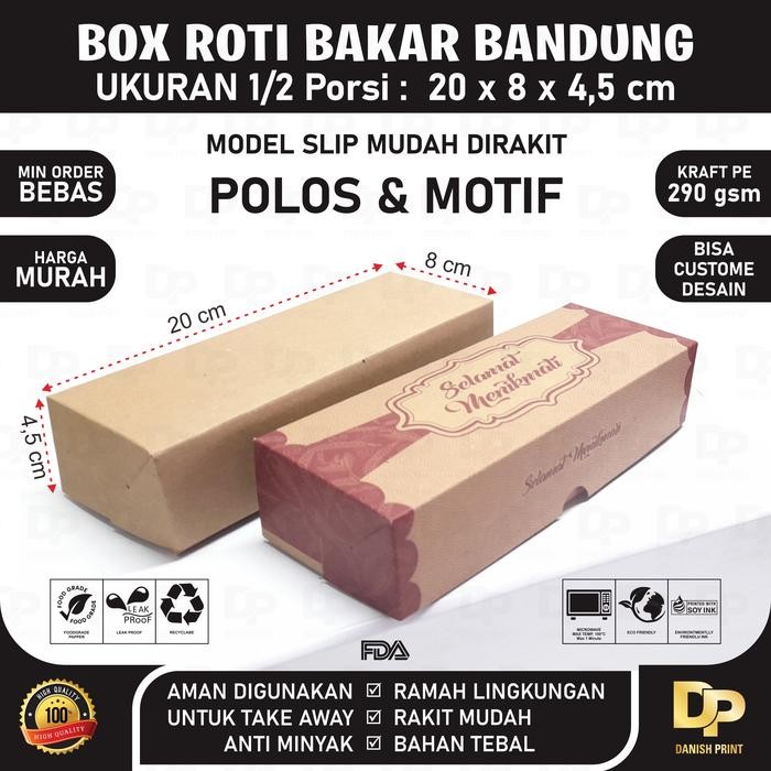 Jual DJJ (50 Pcs) box roti bakar 1/2 Porsi, Box Roti Bakar, Kemasan ...
