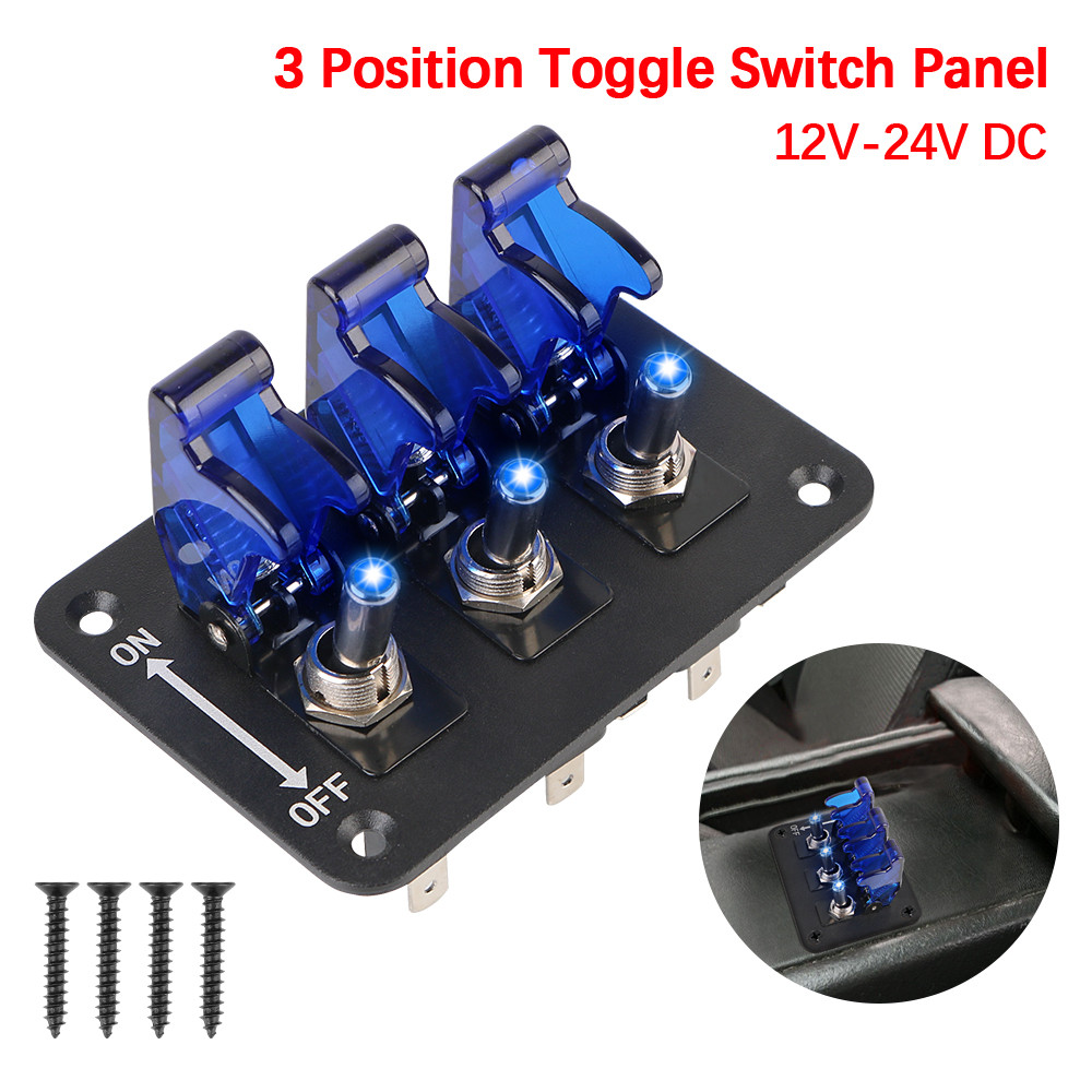 Jual 3 Position Toggle Switch Panel LED Light Heavy-Duty ON/Off Switch ...