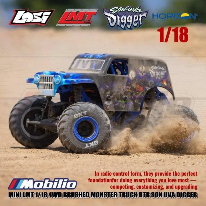 Jual Losi Mini LMT 1/18 Monster Jam Truck Brushed 4WD RTR Grave Digger ...