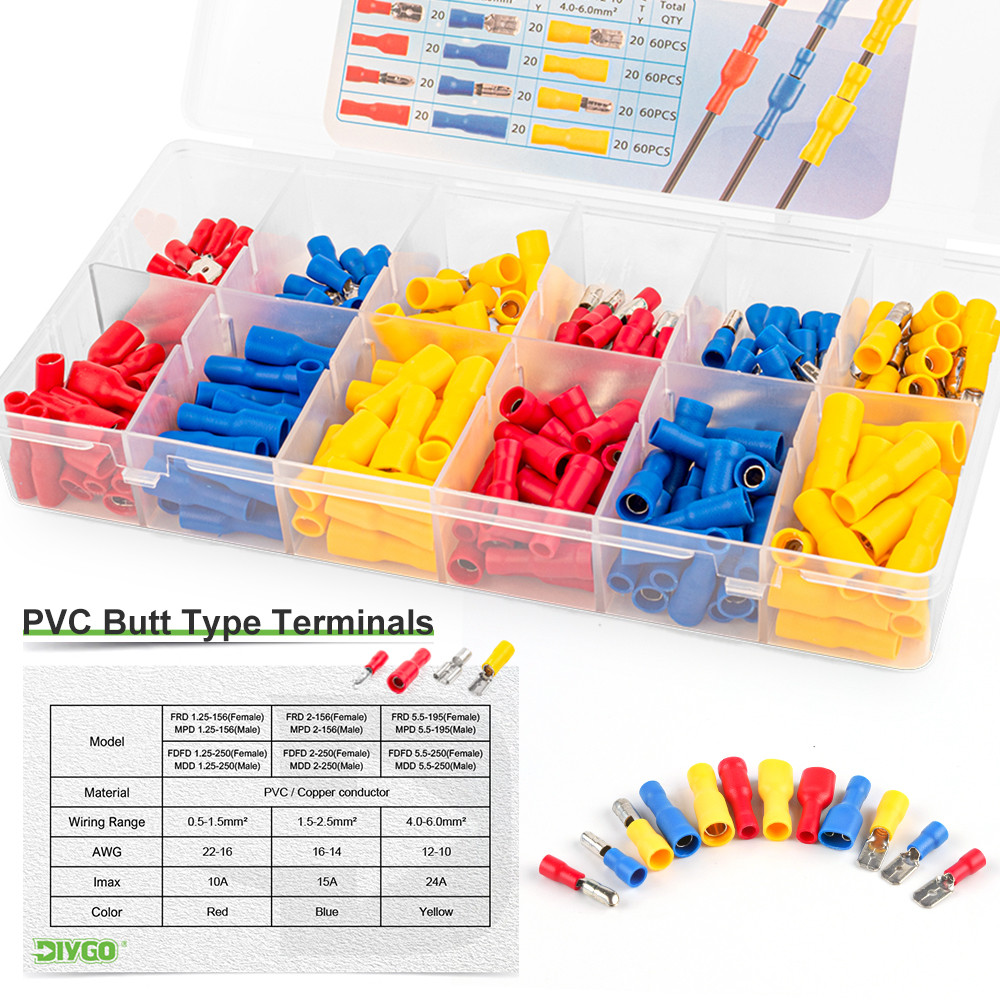 Jual TERBAIK 240PCS Box FDD/MDD Insulated Cable Connector Electrical ...
