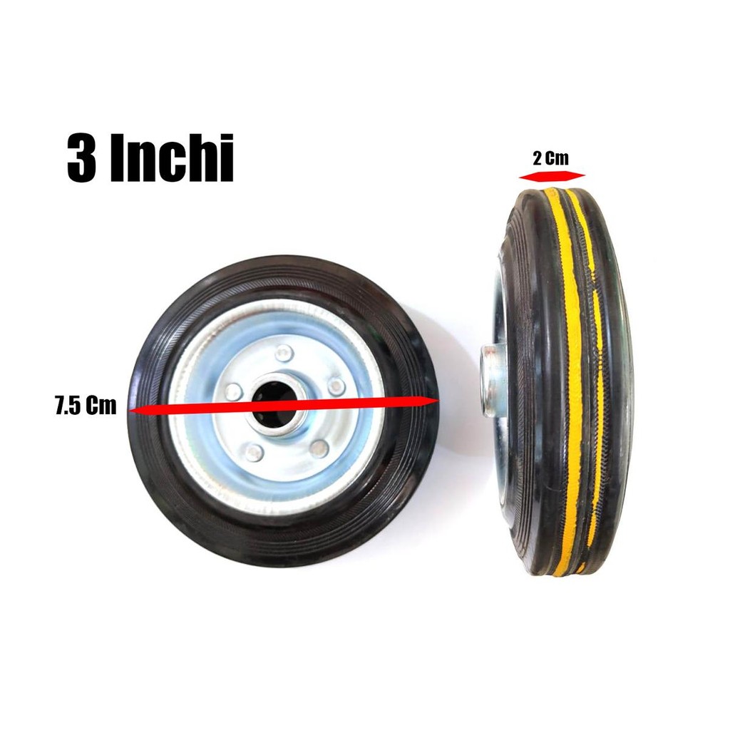 Jual GROSIR Per 1 Biji Roda Karet Hitam 3