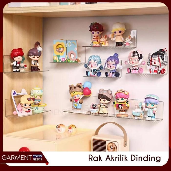 Jual Rak Ambalan Display Akrilik Tempel Dinding Transparan Rack Susun ...