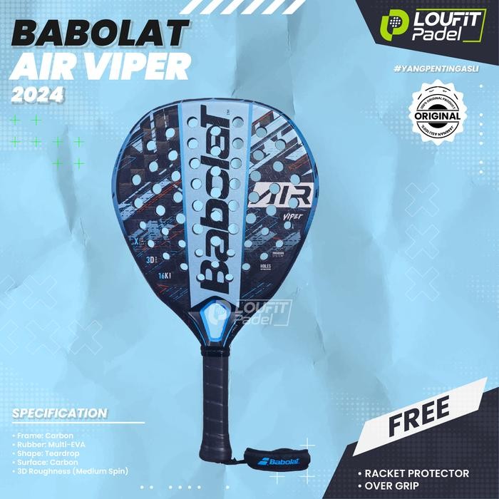 Jual BABOLAT RACKET PADEL RACKET BABOLAT AIR VIPER 2024 ORIGINAL Carbon ...