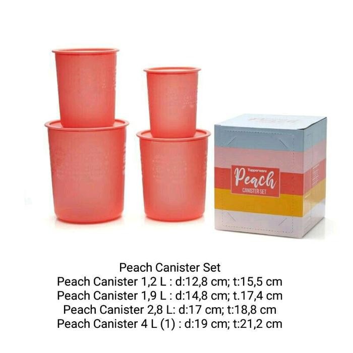 Jual Tupperware Peach Canister Isi4Pcs Original | Shopee Indonesia