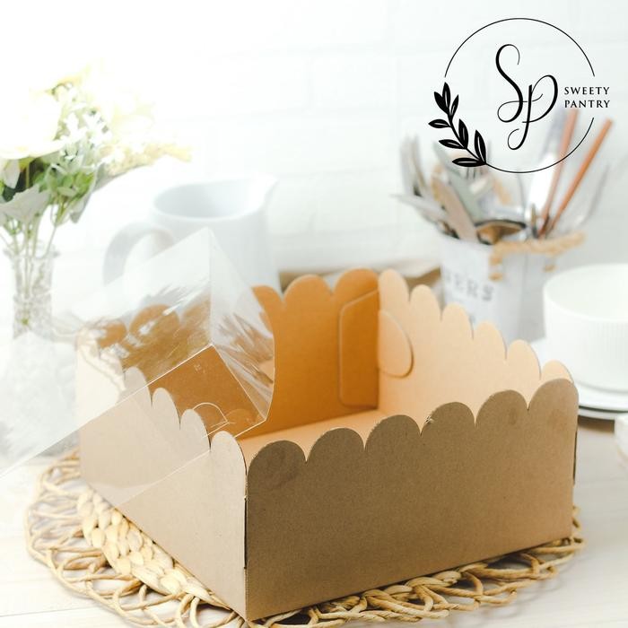 Jual New Dus Box Pudding Packaging Kotak kue Puding Wavy Window mika ...