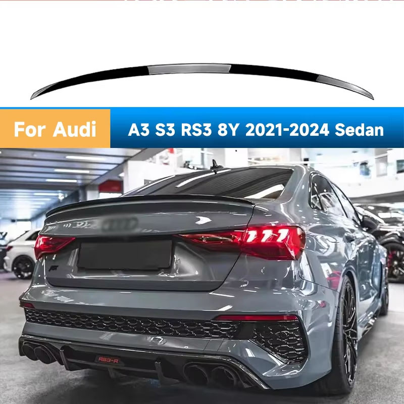 Jual Rear Spoiler Wing Rear Trunk Roof Lip For Audi A3 S3 Rs3 8Y Sedan ...