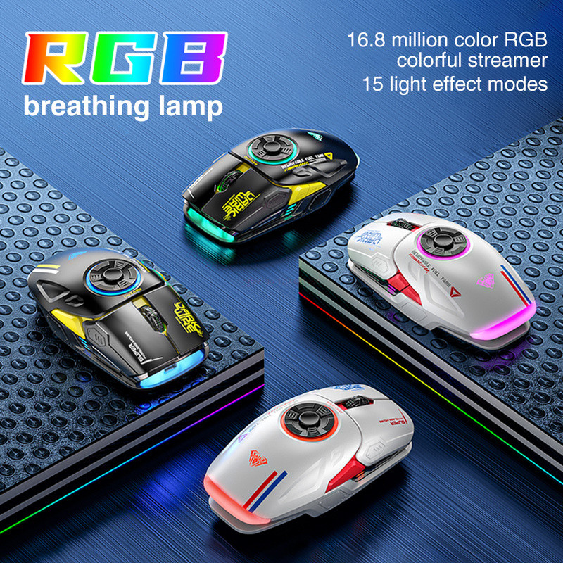 Jual Spot H530 New Aula Wired Wireless Four-Mode Mouse Wired Decompress ...