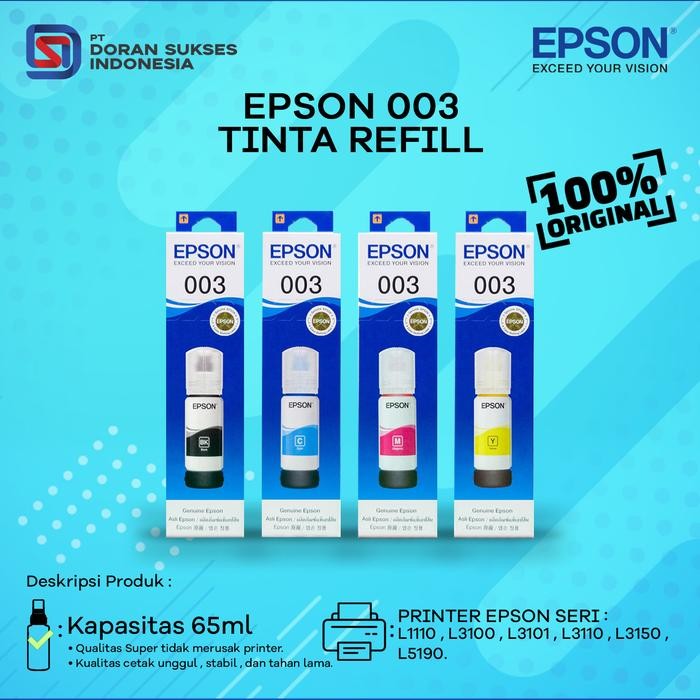 Jual Pilihan- Tinta Epson 003 Original Refill Ink Printer L3110 L3150 L ...