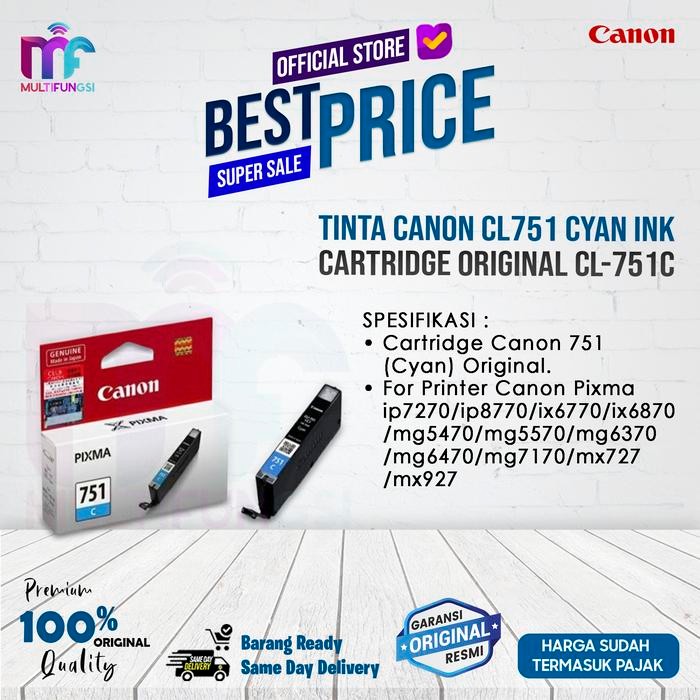Jual Pilihan- Tinta Canon Cl751 Cyan Ink Cartridge Original Cl 751 ...