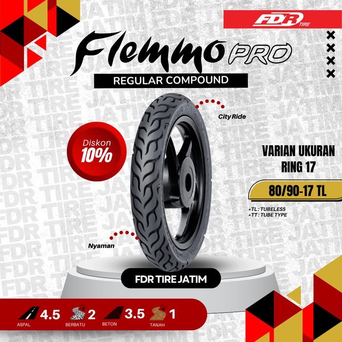 Jual FDR TL FLEMMO PRO 80/90-17 Ban Motor Ring 17 - Tubeless | Shopee ...