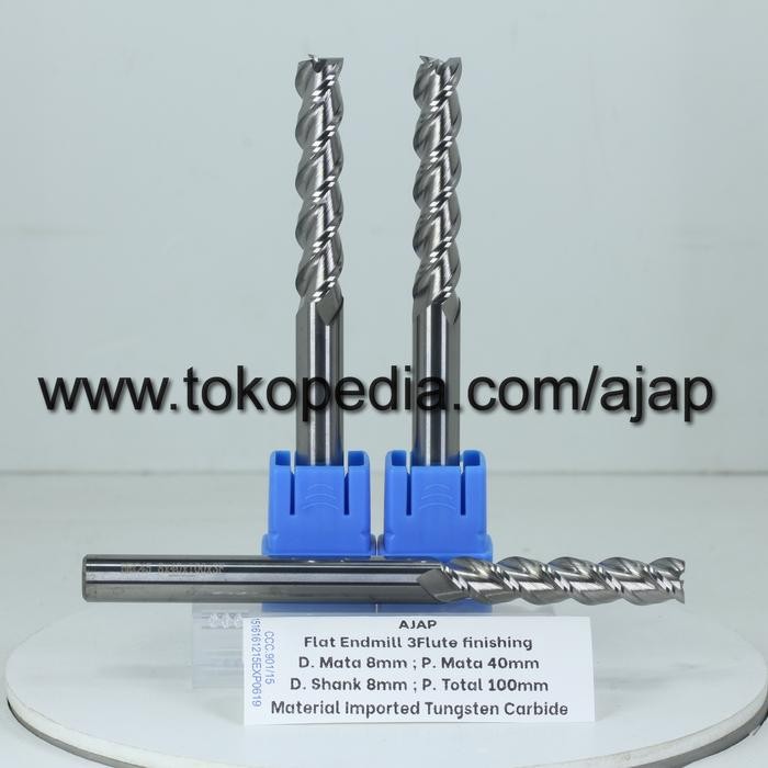 Jual CARBIDE endmill 3F 8mm LONG for finishing ALUMINIUM cnc router bit ...