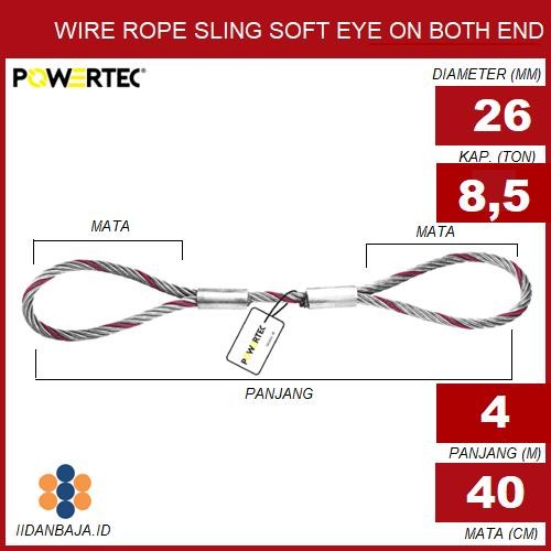 Jual WIRE ROPE SLING SOFT EYE ON BOTH END 26 MM X 8,5 T X 4 M | Shopee ...
