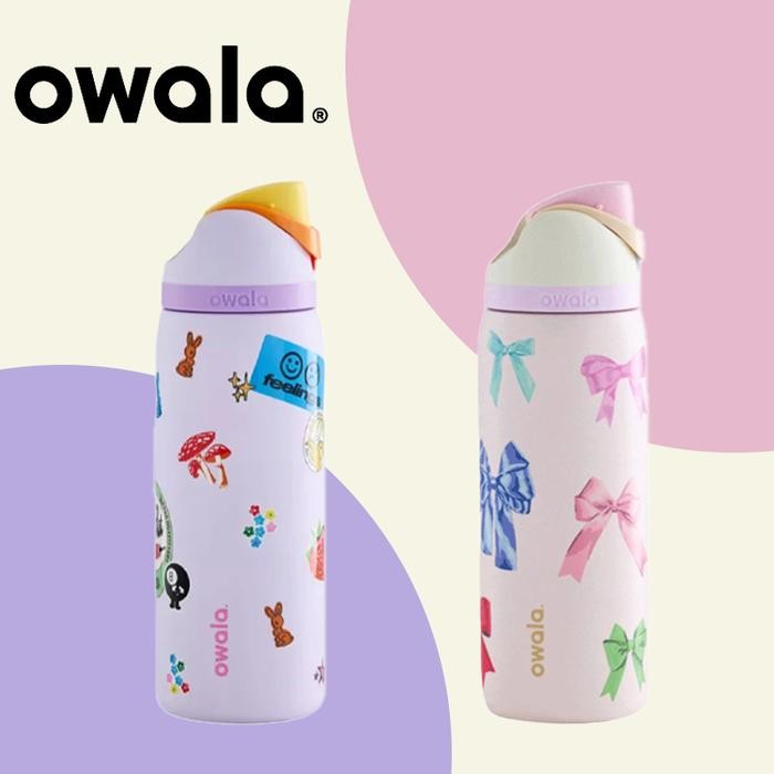 Bottiglia Owala 32 Oz Freesip – Edizione Limitata Con Fiocchi Blu + Lip Oil Regalo