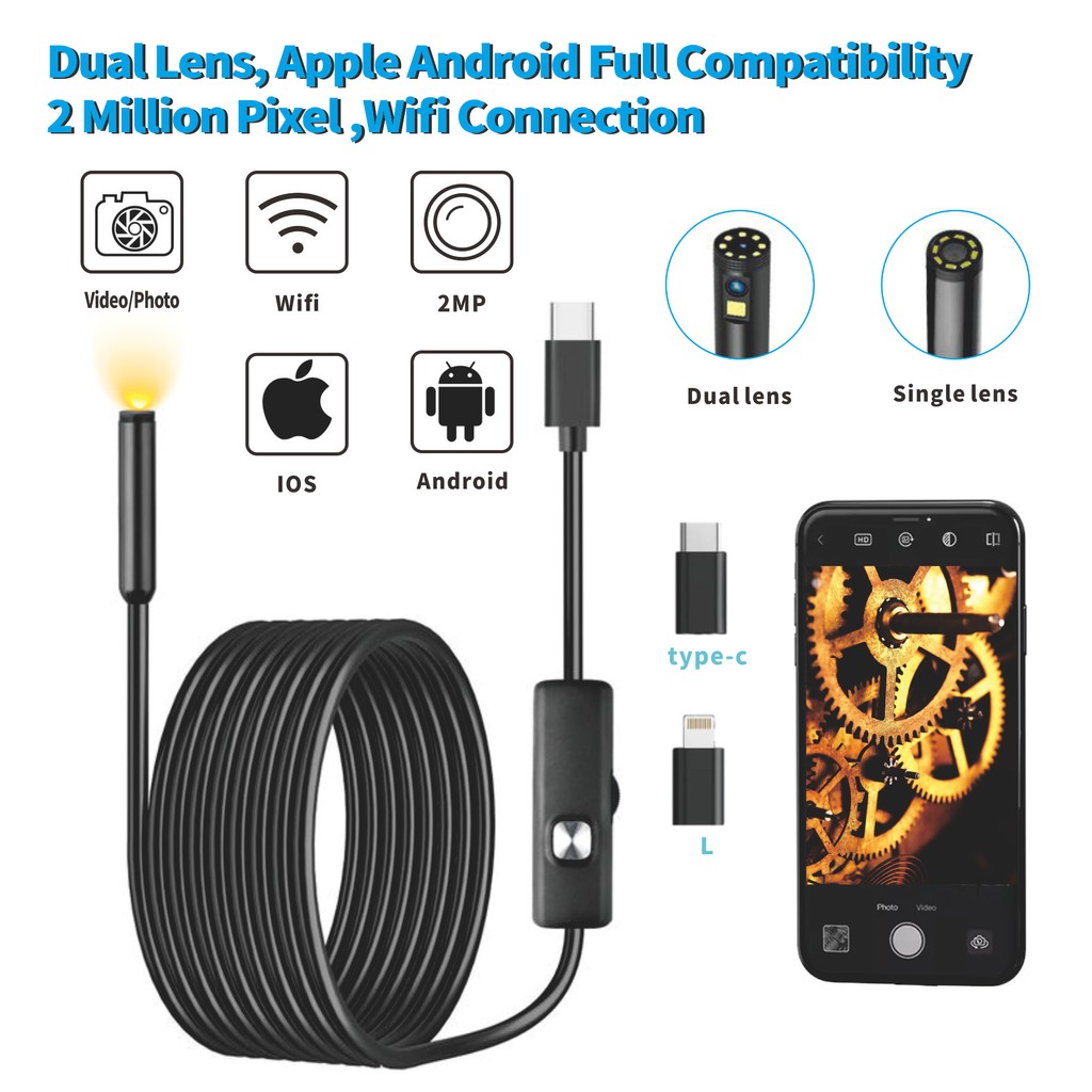 Jual Ip68 Dual Lens Piping Endoscopic Sewer Piping Endoscope Camera For ...