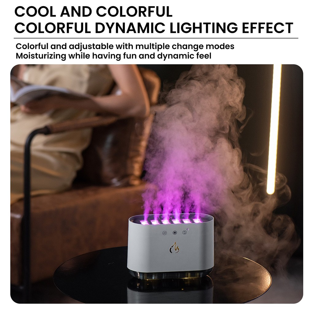 Jual New Desktop Dynamic Music Ultrasound Flame Air Humidifier Home ...