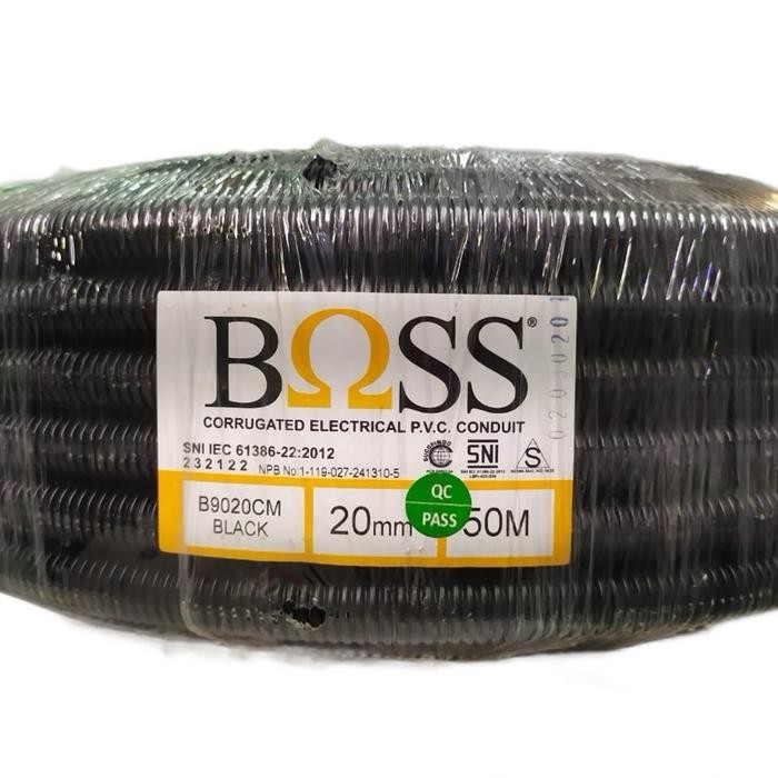 Jual Flexible Conduit Pvc Boss 20Mm Hitam Roll 50 Meter Fleksibel Flex ...