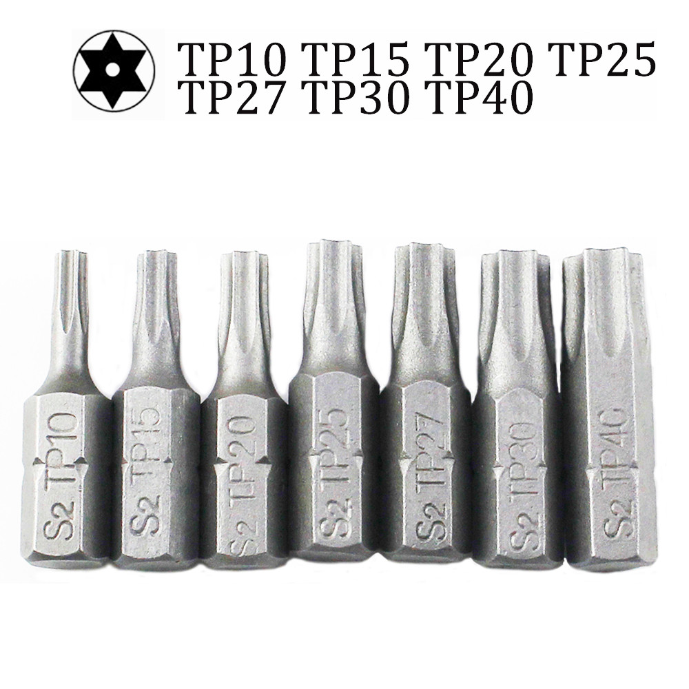 Jual 10pcs/lot 25mm Torx Screwdriver Bits With Hole T10 T15 T20 T25 T27 ...