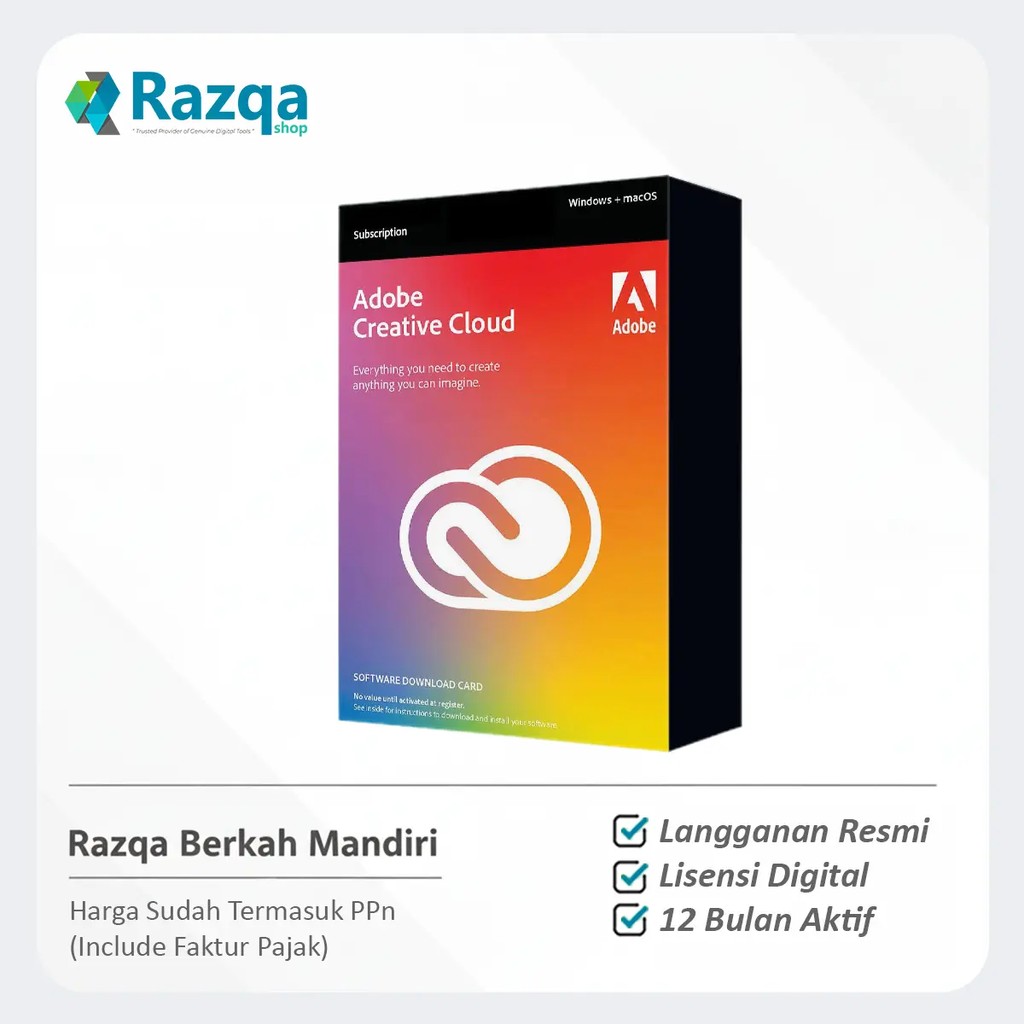 Jual Adobe Creative Cloud Individual - All Apps (Langganan 1 Bulan ...