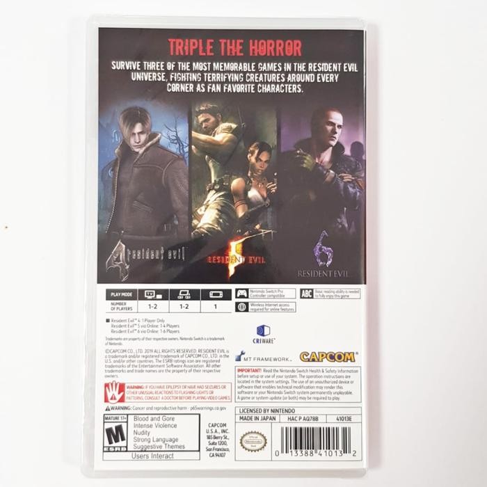 Jual ltfo- Switch Resident Evil Triple Pack 4 & 5 & 6 Us Version ...