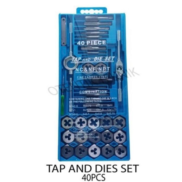 Jual Tap And Dies Sets 40Pcs Box Plastik - Tap Senai Set 40Pcs | Shopee ...