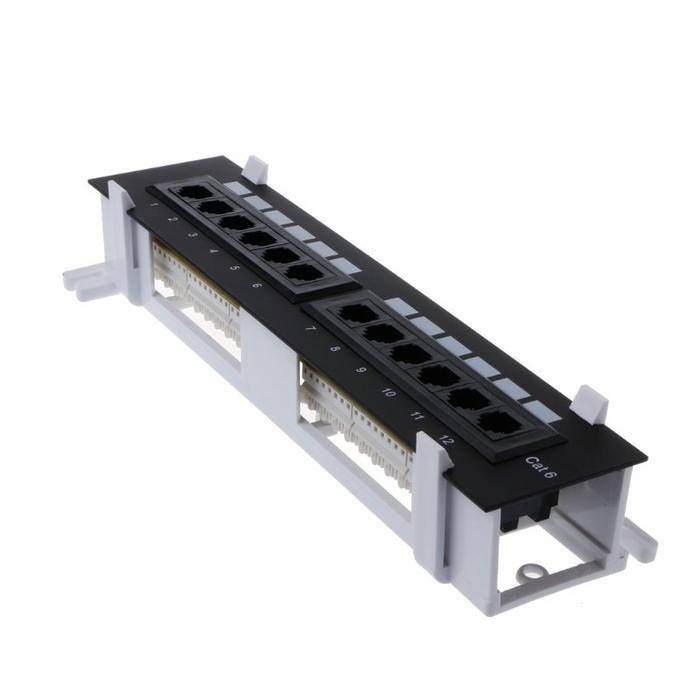 Jual Pilihan- 12 Port Cat6 Patch Panel Rj45 Networking Wall Mount Rack ...