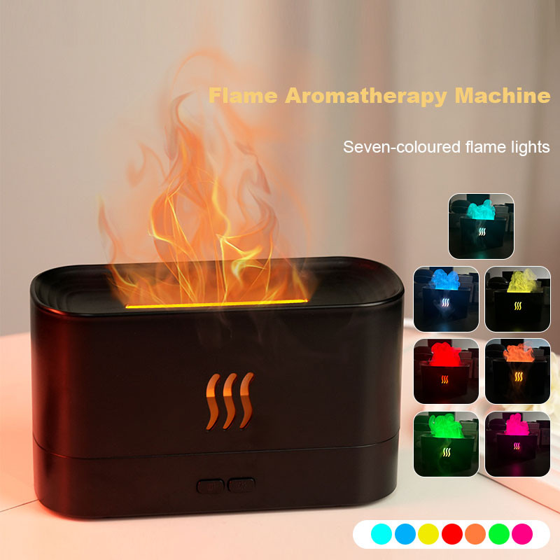 Jual Flame Aroma Diffuser Air Humidifier Led Colorful Fire ...