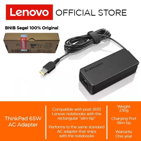 Jual Lenovo ThinkPad 65W AC Adapter Charger (Slim Tip) | Shopee Indonesia