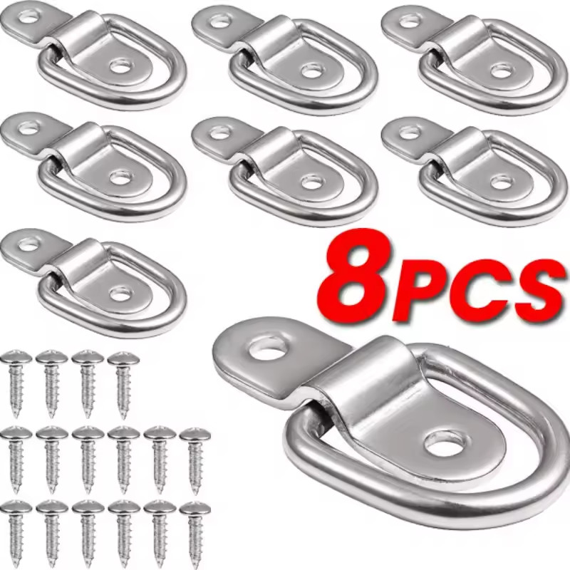 Jual NEW 3/8” Heavy Duty D Rings 2400LBS Steel Anchor Lashing Ring for ...