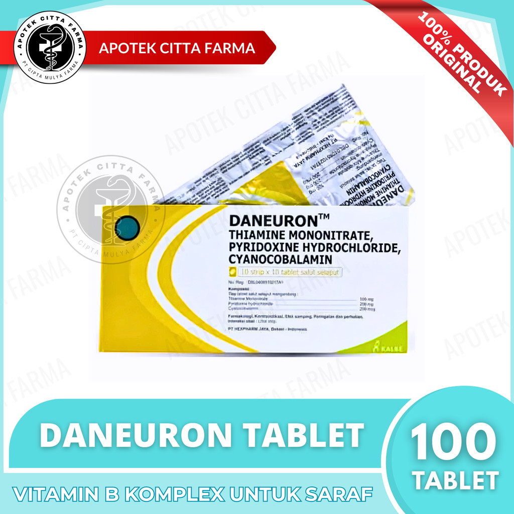 Jual Daneuron Tablet 1 Box - Suplemen Vitamin Neurotropik / Vitamin B ...