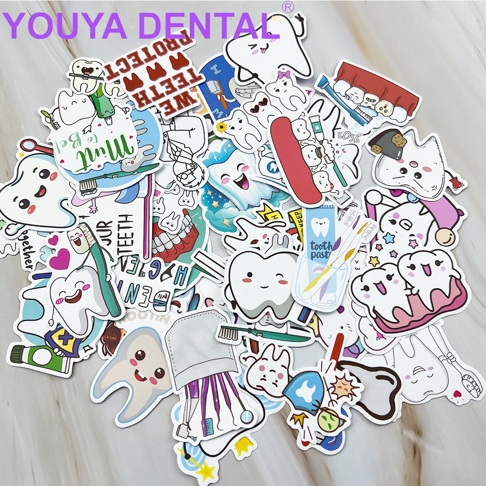 Jual 50Pcs/Pack Protect Teeth Cartoon Stickers for Kids Students ...