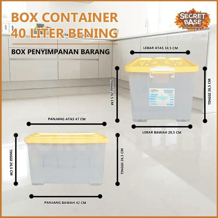 Jual [COD] BOX CONTAINER 40 LITER + RODA - Kontainer Box Plastik ...