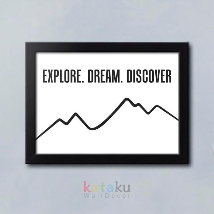 Jual Travel Quote Poster - Explore Dream Discover - Pigura Hiasan ...