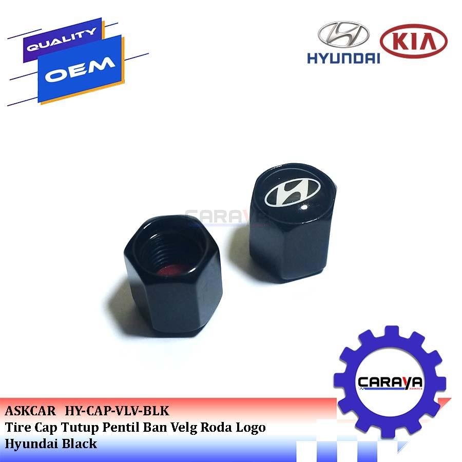 Jual Tire Cap Tutup Pentil Ban Velg Roda Logo Hyundai Black - Include ...