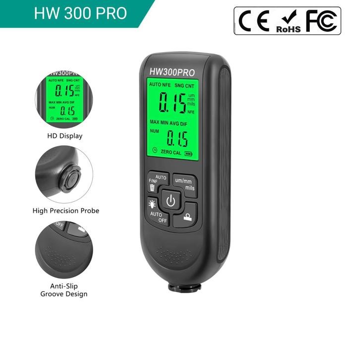 Jual Alat Ukur Ketebalan Cat Digital Coating Thickness Gauge Hw300 Pro ...